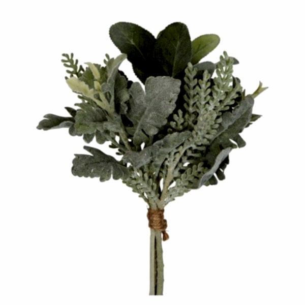 Artificial Flowers | Lambs Ear Bouquet - 38cm | Greenery | Modern Country | Clearance Item