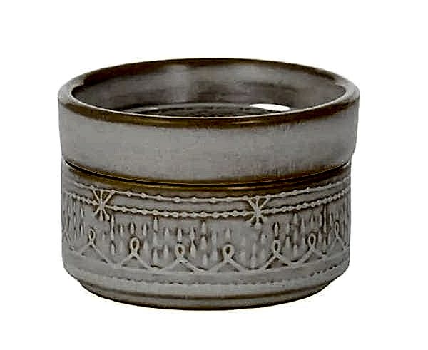 Bathroom Accessory | Liberty | Ceramic Trinket Box w/Lid | Patterned / Pebble White | Home Decor