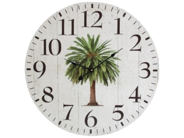 Clock | "Date Palm" Wall Clock 58cm | Tropical | Coastal |