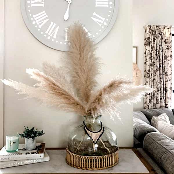 Artificial Flowers | Naturally Dried Pampas Grass - Raw - Stem - 80cmL