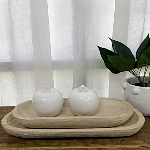 Raw Natural Mango Wood Oval Platters (Set of 2)