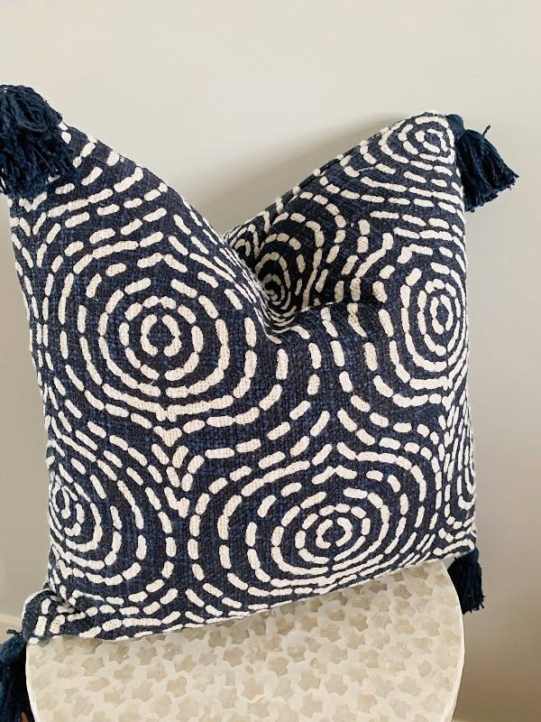Swirl Cushion Navy | Feather Filled | Decor | Soft Furnishings