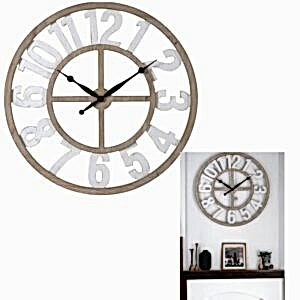 Timber & White Wall Clock | Home Decor | Clocks - Image 2